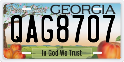 GA license plate QAG8707