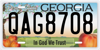 GA license plate QAG8708