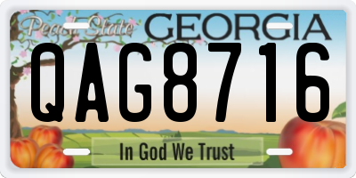 GA license plate QAG8716