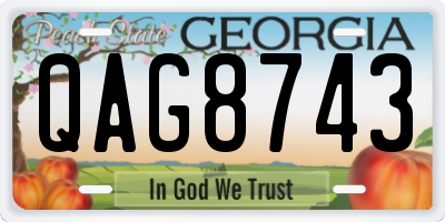 GA license plate QAG8743
