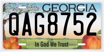 GA license plate QAG8752