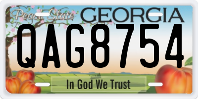 GA license plate QAG8754