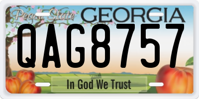 GA license plate QAG8757