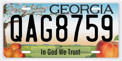 GA license plate QAG8759