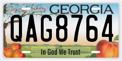 GA license plate QAG8764