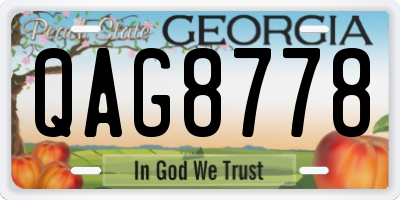 GA license plate QAG8778