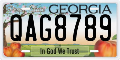 GA license plate QAG8789
