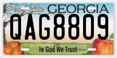 GA license plate QAG8809