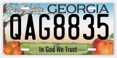 GA license plate QAG8835