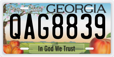 GA license plate QAG8839