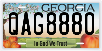 GA license plate QAG8880