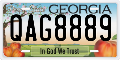 GA license plate QAG8889