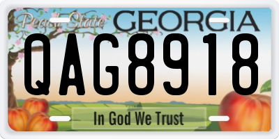 GA license plate QAG8918