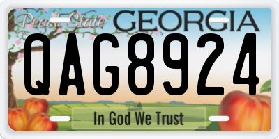 GA license plate QAG8924