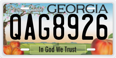 GA license plate QAG8926