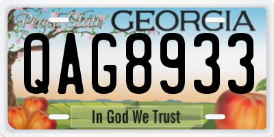 GA license plate QAG8933