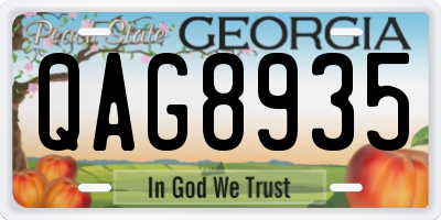 GA license plate QAG8935