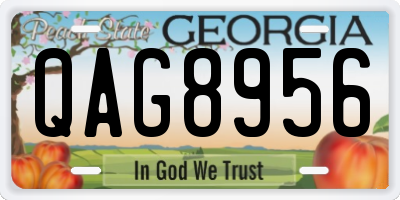 GA license plate QAG8956