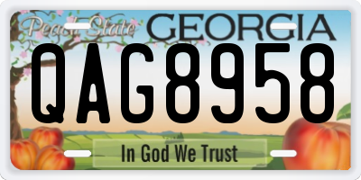 GA license plate QAG8958