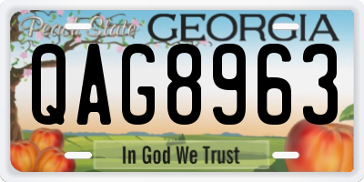 GA license plate QAG8963