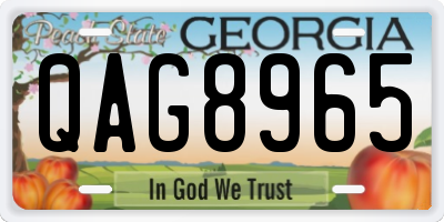 GA license plate QAG8965