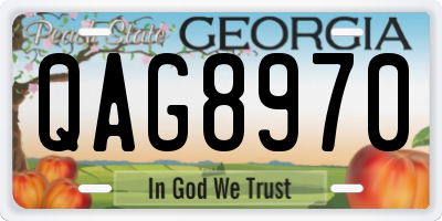 GA license plate QAG8970