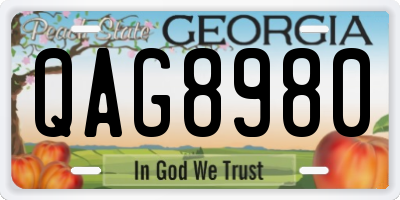 GA license plate QAG8980