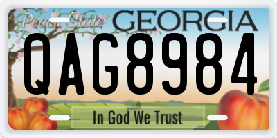 GA license plate QAG8984