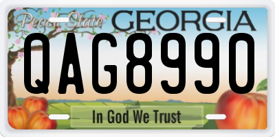 GA license plate QAG8990