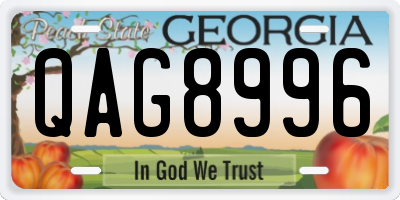 GA license plate QAG8996
