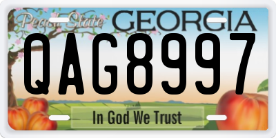 GA license plate QAG8997