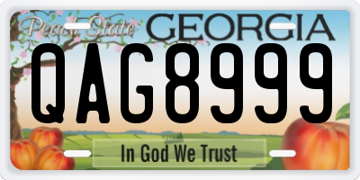 GA license plate QAG8999
