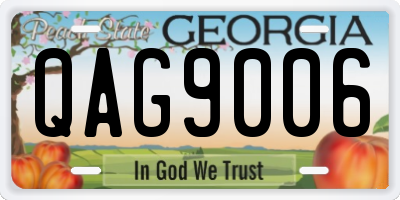 GA license plate QAG9006