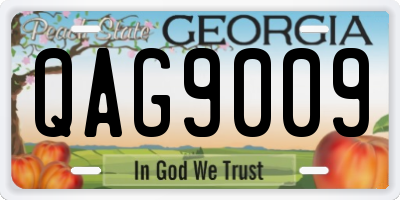 GA license plate QAG9009