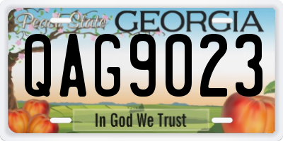 GA license plate QAG9023