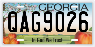GA license plate QAG9026