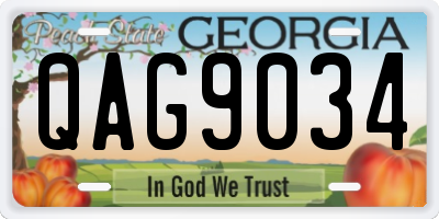 GA license plate QAG9034