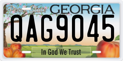 GA license plate QAG9045