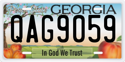 GA license plate QAG9059