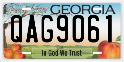 GA license plate QAG9061