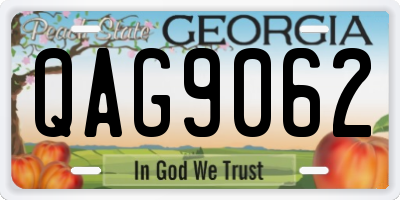 GA license plate QAG9062
