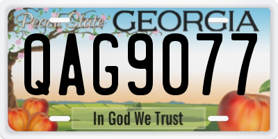 GA license plate QAG9077