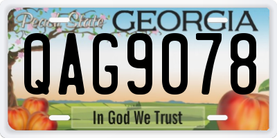 GA license plate QAG9078