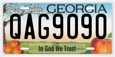 GA license plate QAG9090