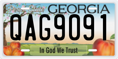 GA license plate QAG9091
