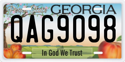 GA license plate QAG9098