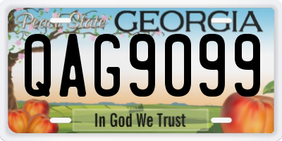 GA license plate QAG9099