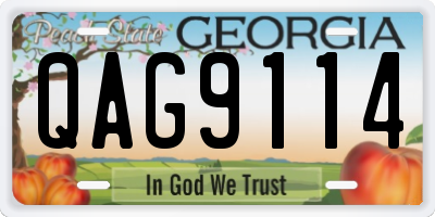 GA license plate QAG9114