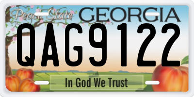 GA license plate QAG9122