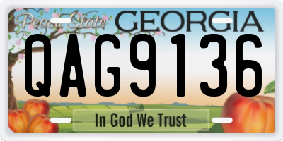 GA license plate QAG9136